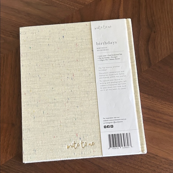 NWT Write To Me Cream Birthday Journal - Picture 2 of 4